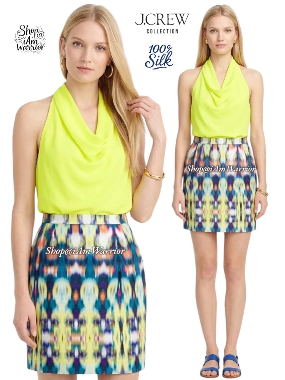 J.Crew Collection rare silk watercolor tie dye mini skirt *shop@iamwarrior